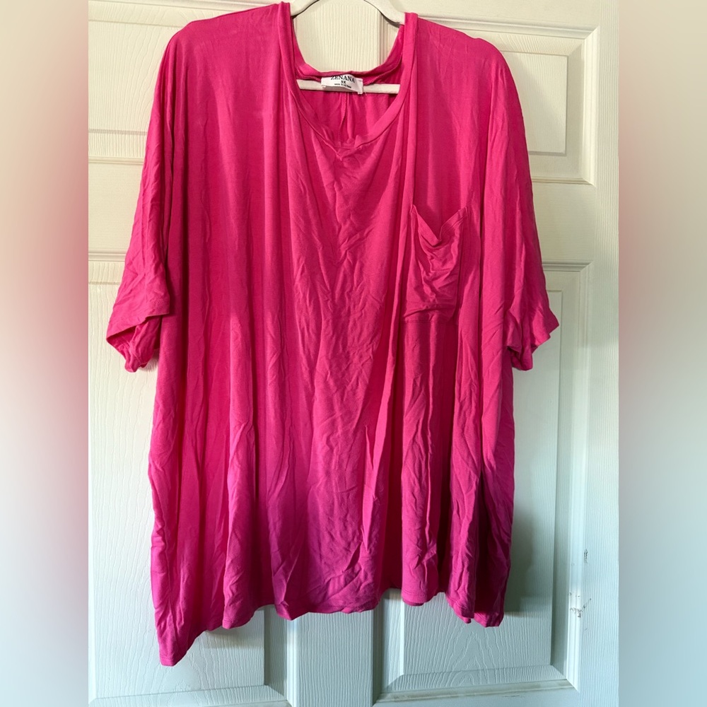 Zenana Women's Pink boxy Top 3xl